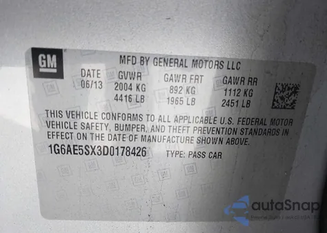 2013 Cadillac Ats Premium из США, поврежденный, VIN 1G6AE5SX3D0178426